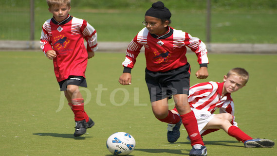 Sikh Boy Playing Football 03